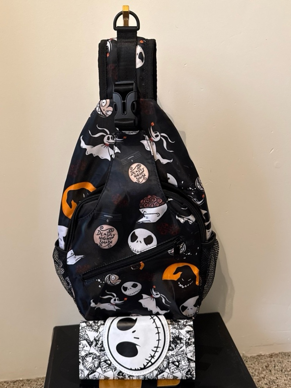 Nightmare Before Christmas Print Sling Bag with matching wallet
